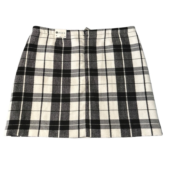 Stylus JCP Fuzzy Black/White Plaid Flannel Mini Skirt Lined NWT Sz 14 Classic - Picture 9 of 9